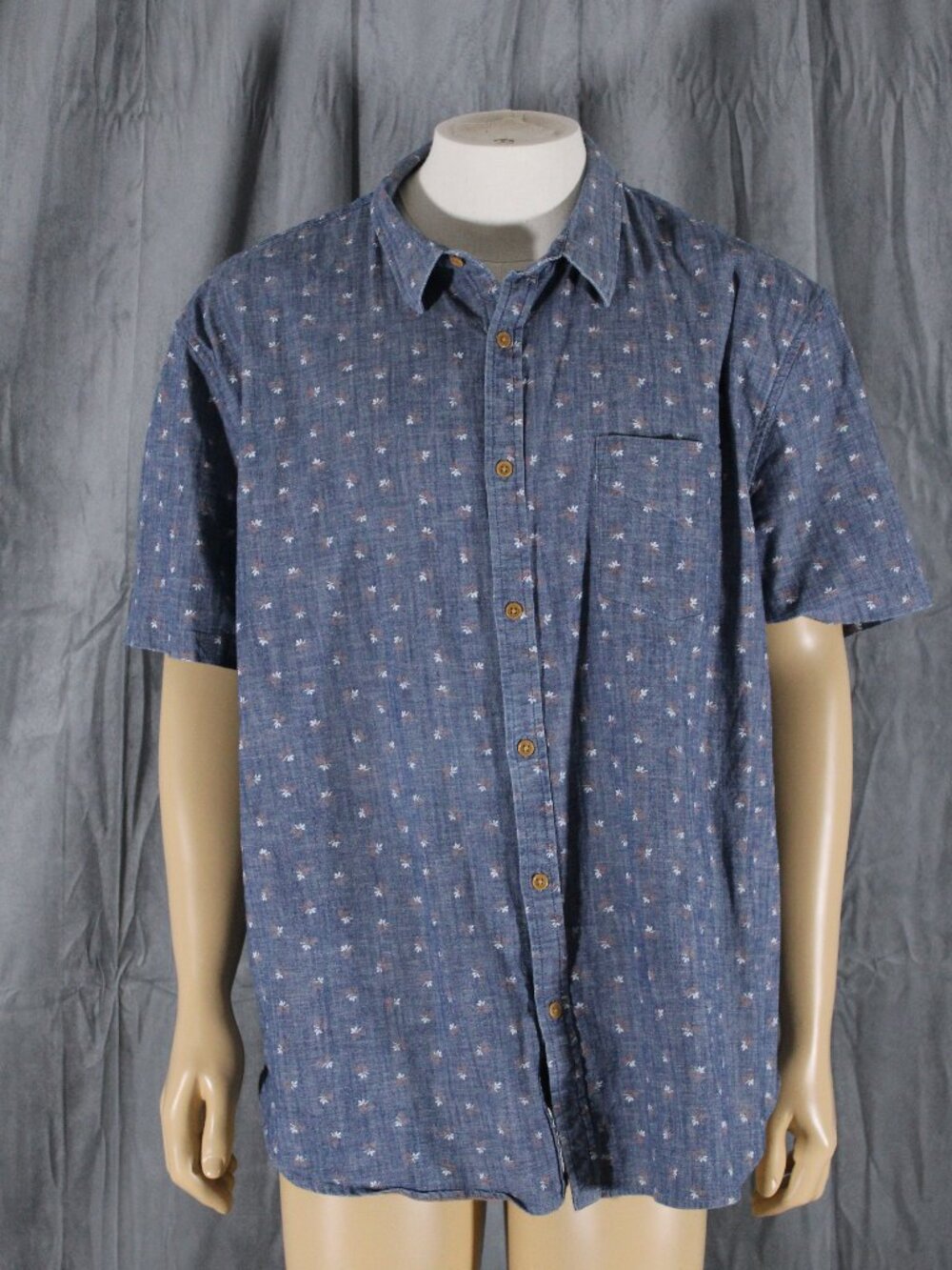Men's Buttonw Shirt - Denim with Pattern Lucky Brand - Men's 2XL
